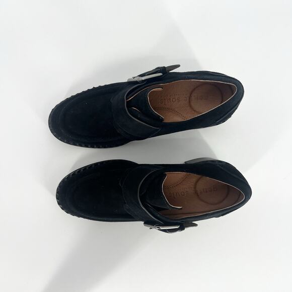 Kenneth Cole Women's Black Suede Loafer Silver Buckle Comfort Sole Size 7.5 - Picture 5 of 6